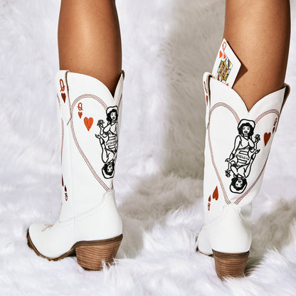 Dingo1969 QUEEN A HEARTS LEATHER BOOT
